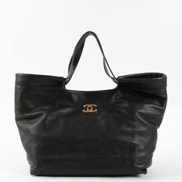 Chanel 26P Black Soft Caviar CC Small Shoppping Bag – Labellov