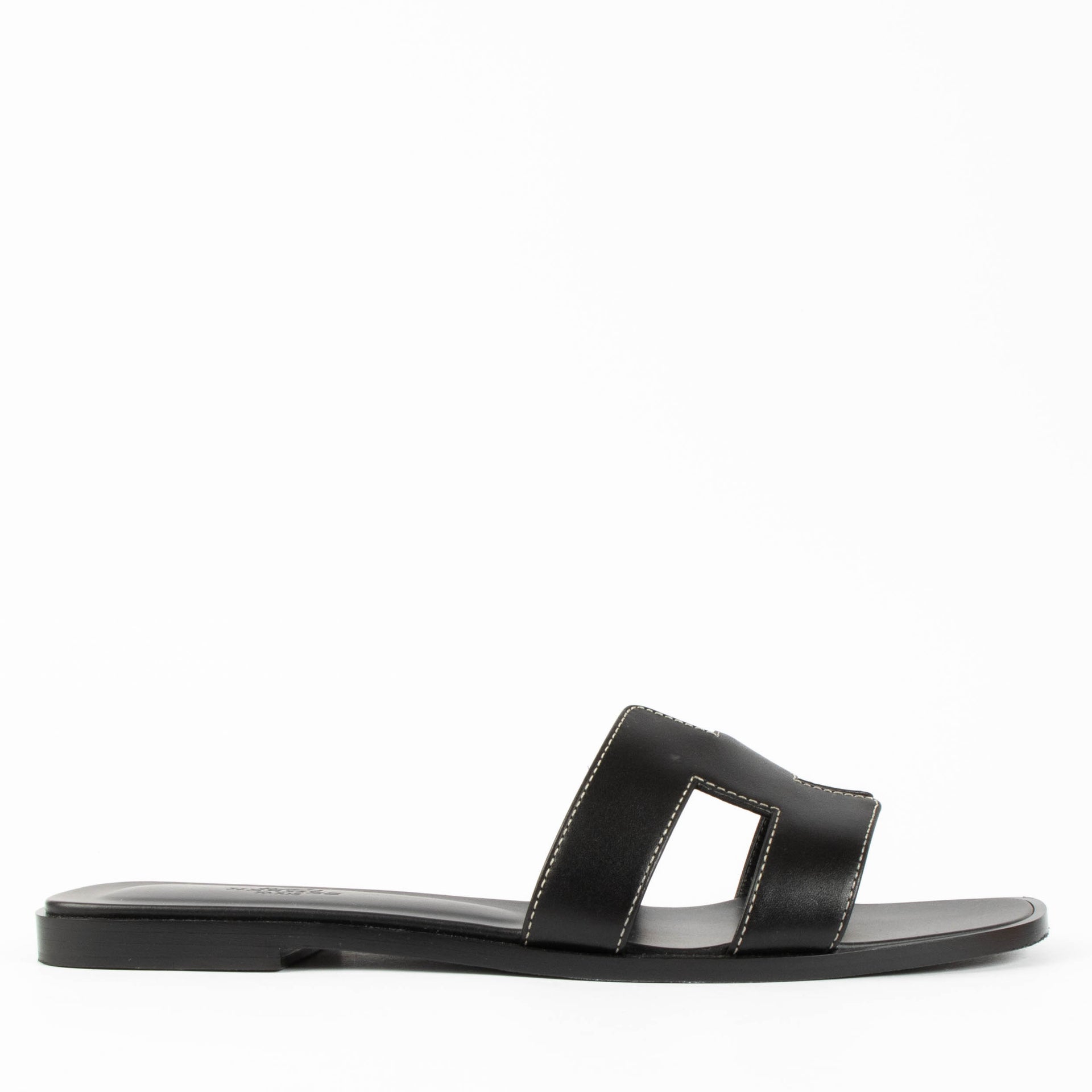 Hermes Black Oran Sandals - Size 39