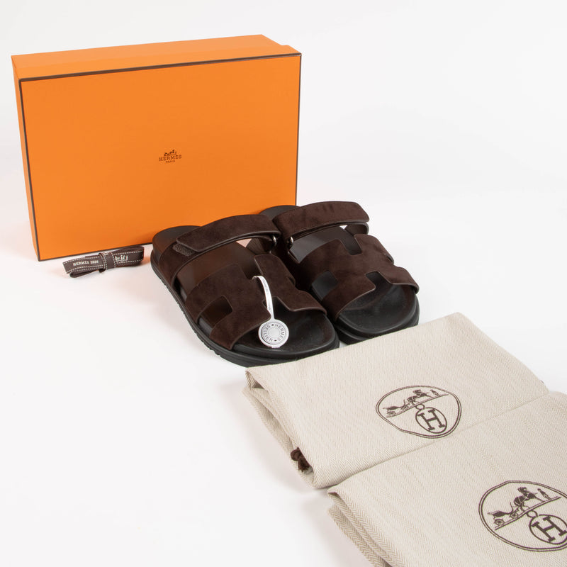 Hermès Chypre Marron Ebene Sandals - Size 39