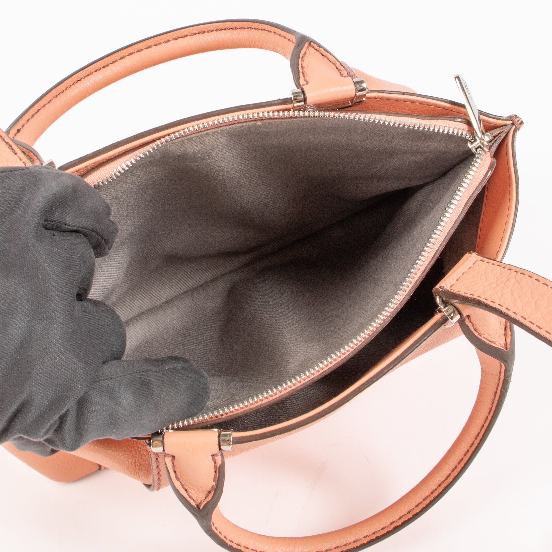 Cartier Peach Leather Mini C De Cartier Satchel Bag