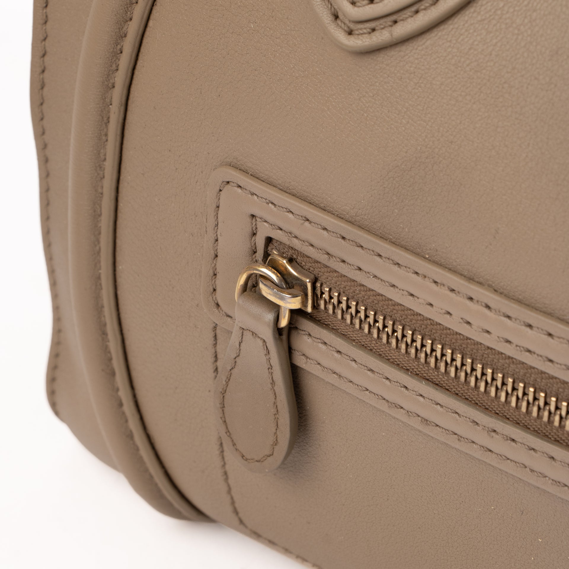 Celine Taupe Leather Mini Luggage Tote Bag