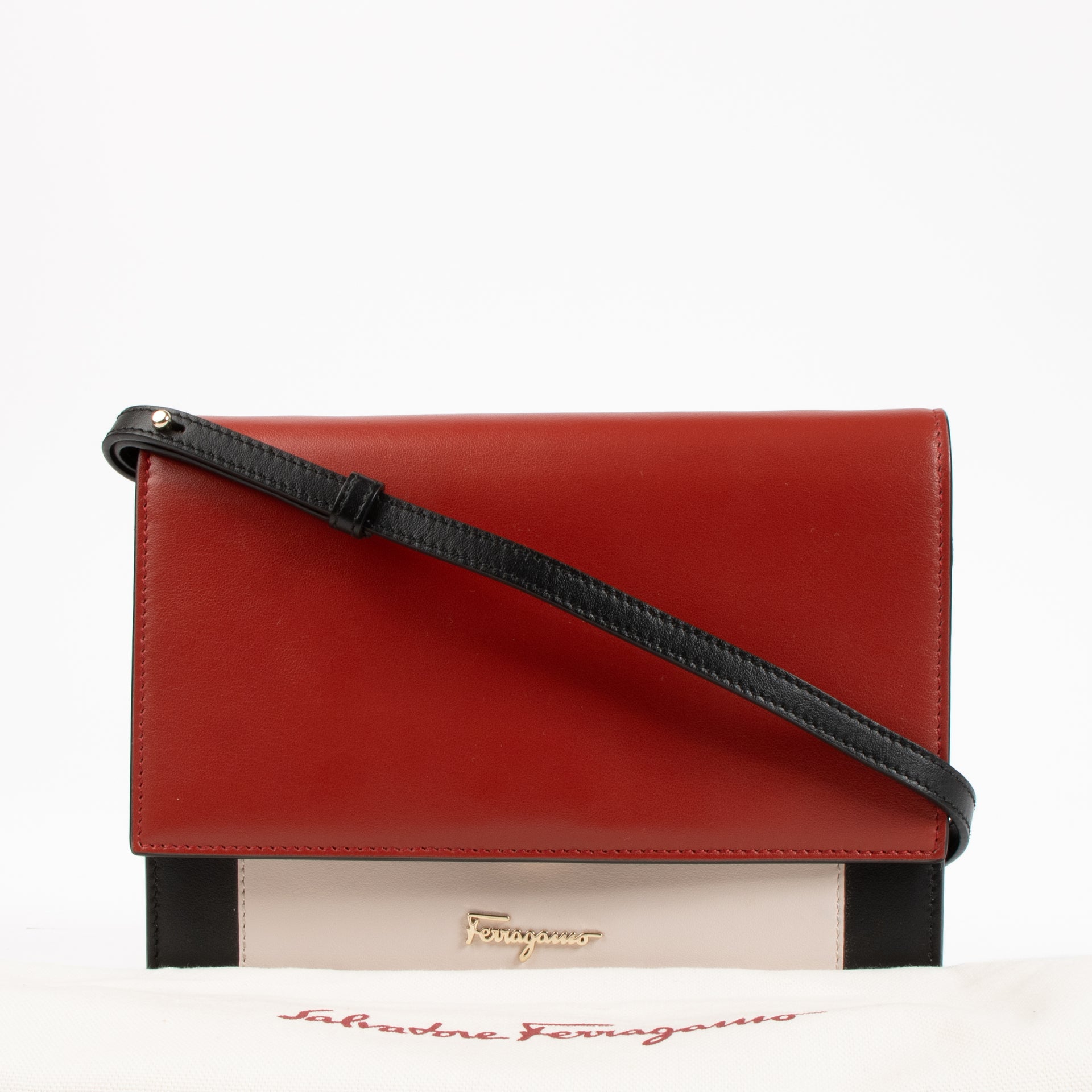 Ferragamo Tricolor Leather Shoulder Bag