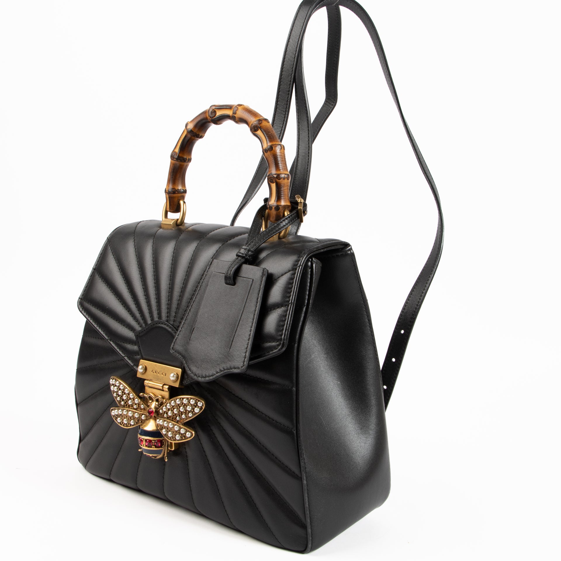 Gucci Black Leather Queen Margareth Backpack