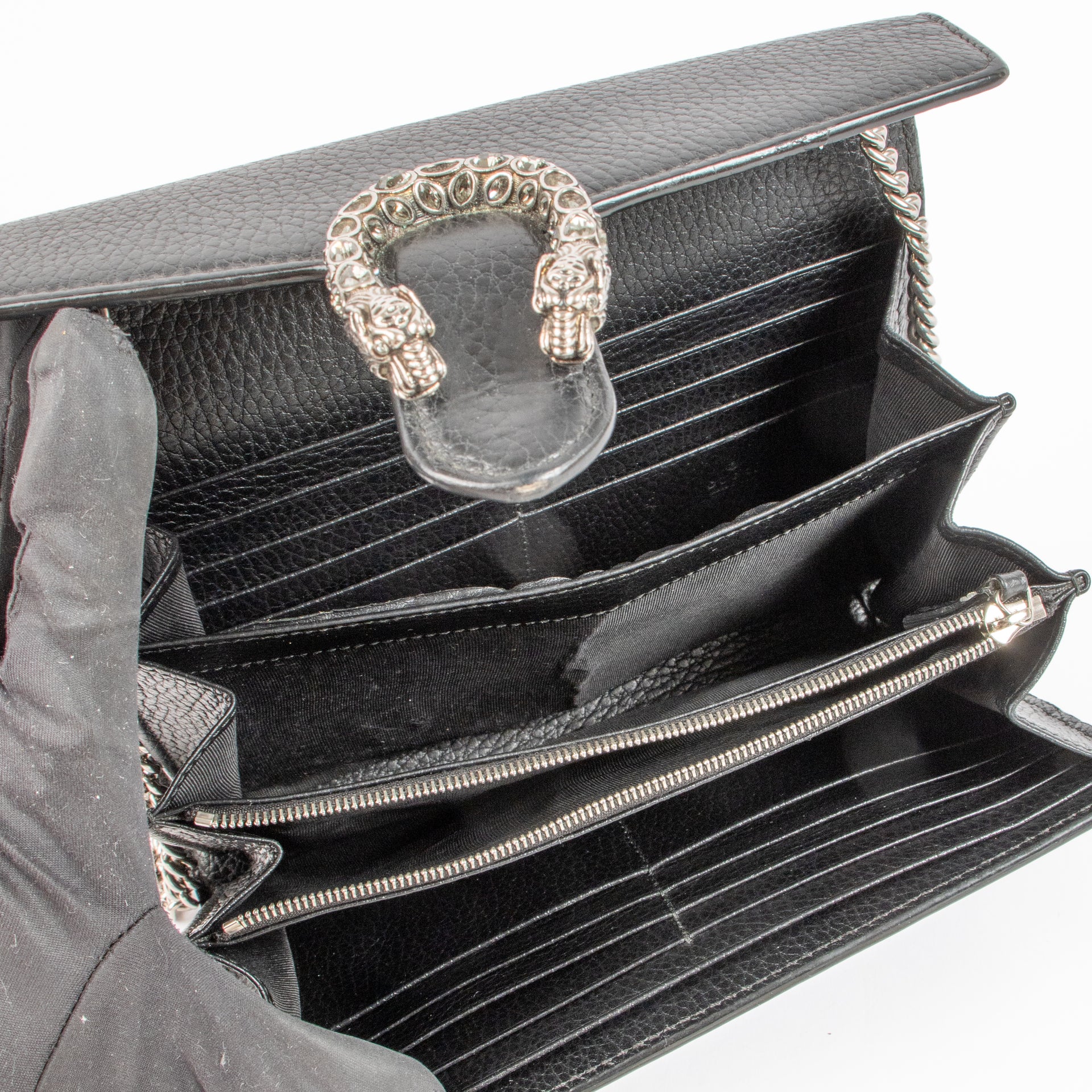 Gucci Black Leather Dionysus Wallet On Chain
