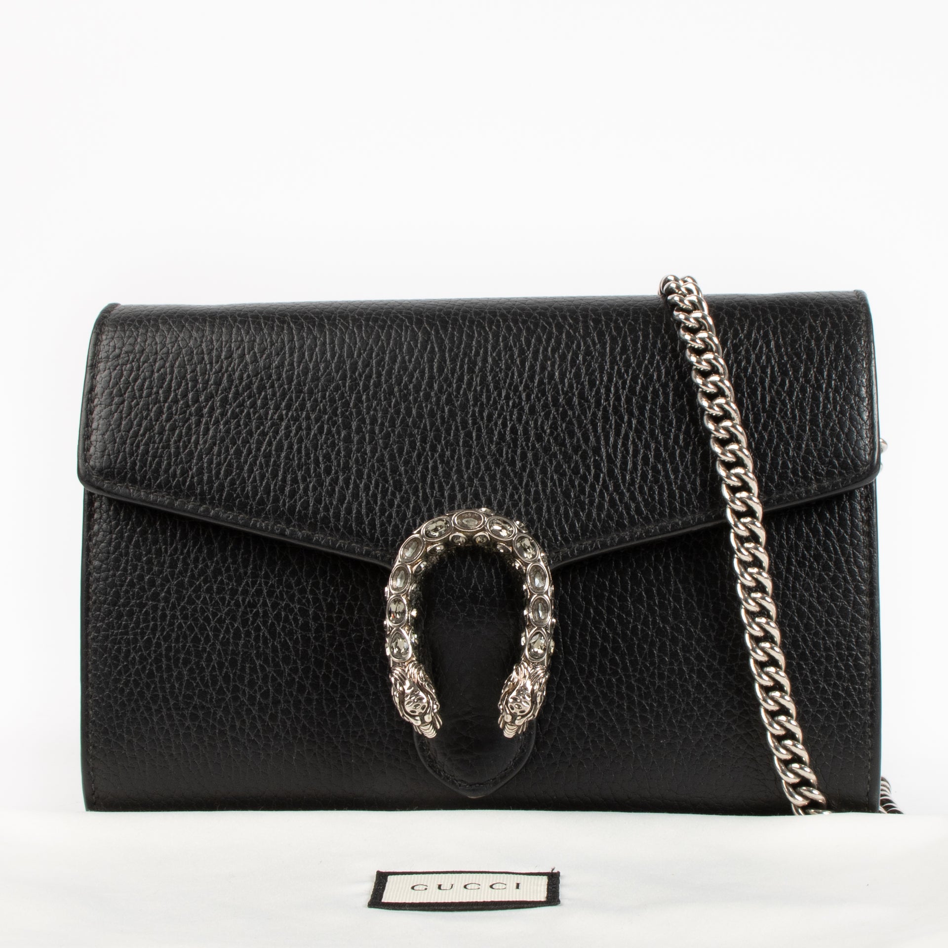 Gucci Black Leather Dionysus Wallet On Chain