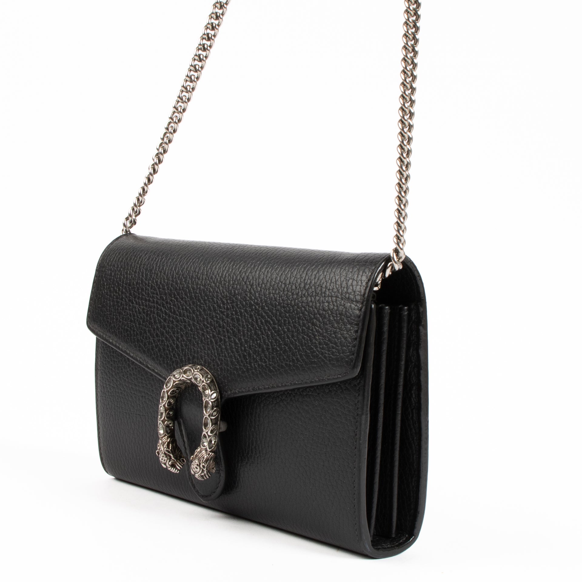 Gucci Black Leather Dionysus Wallet On Chain