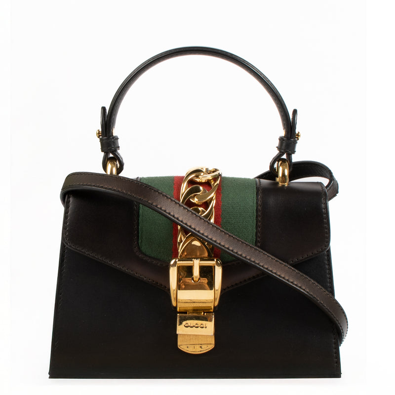 Gucci Black Leather Sylvie Mini Bag