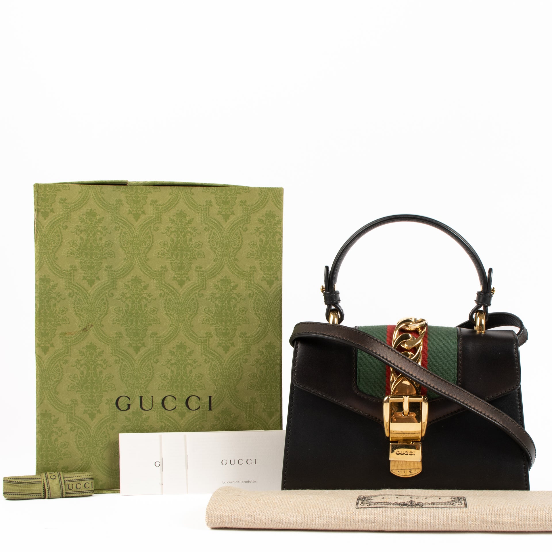 Gucci Black Leather Sylvie Mini Bag