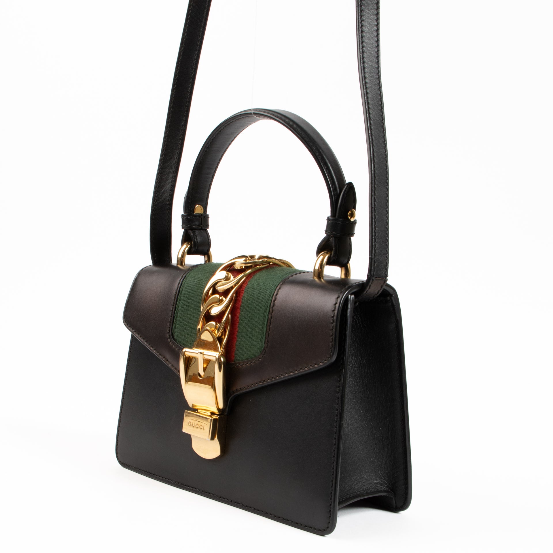 Gucci Black Leather Sylvie Mini Bag