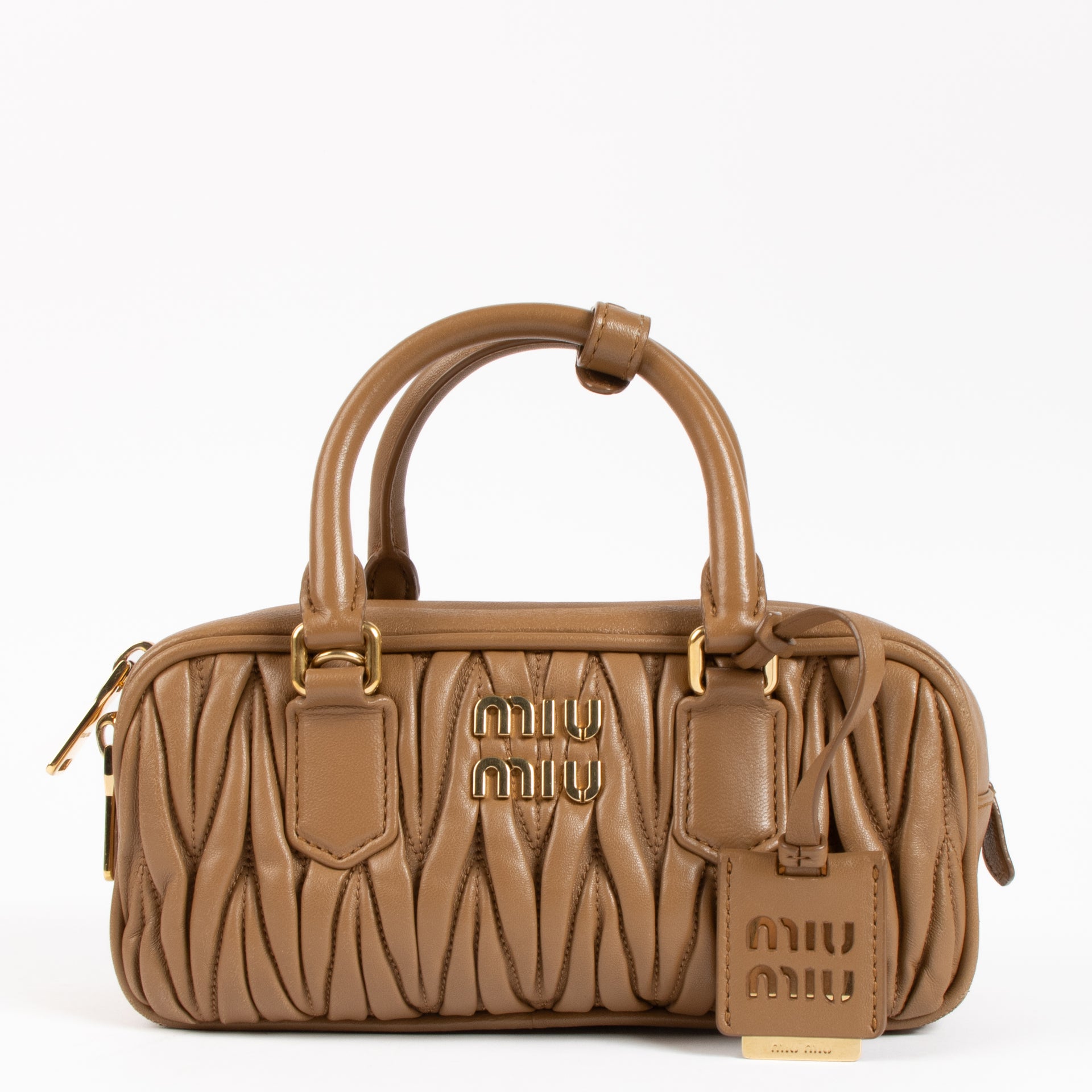 Miu Miu Caramel Matelasse Nappa Arcadie Bag