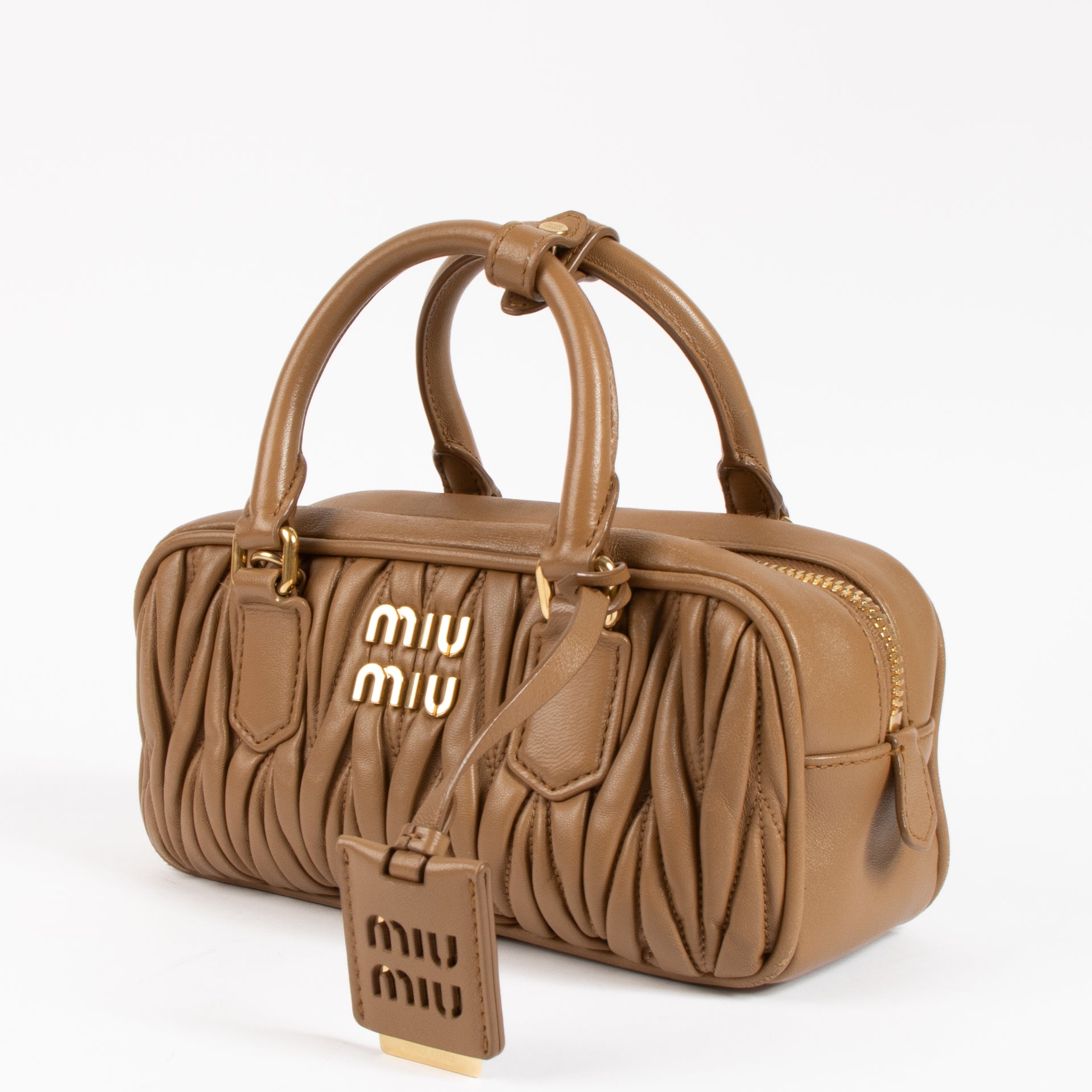 Miu Miu Caramel Matelasse Nappa Arcadie Bag