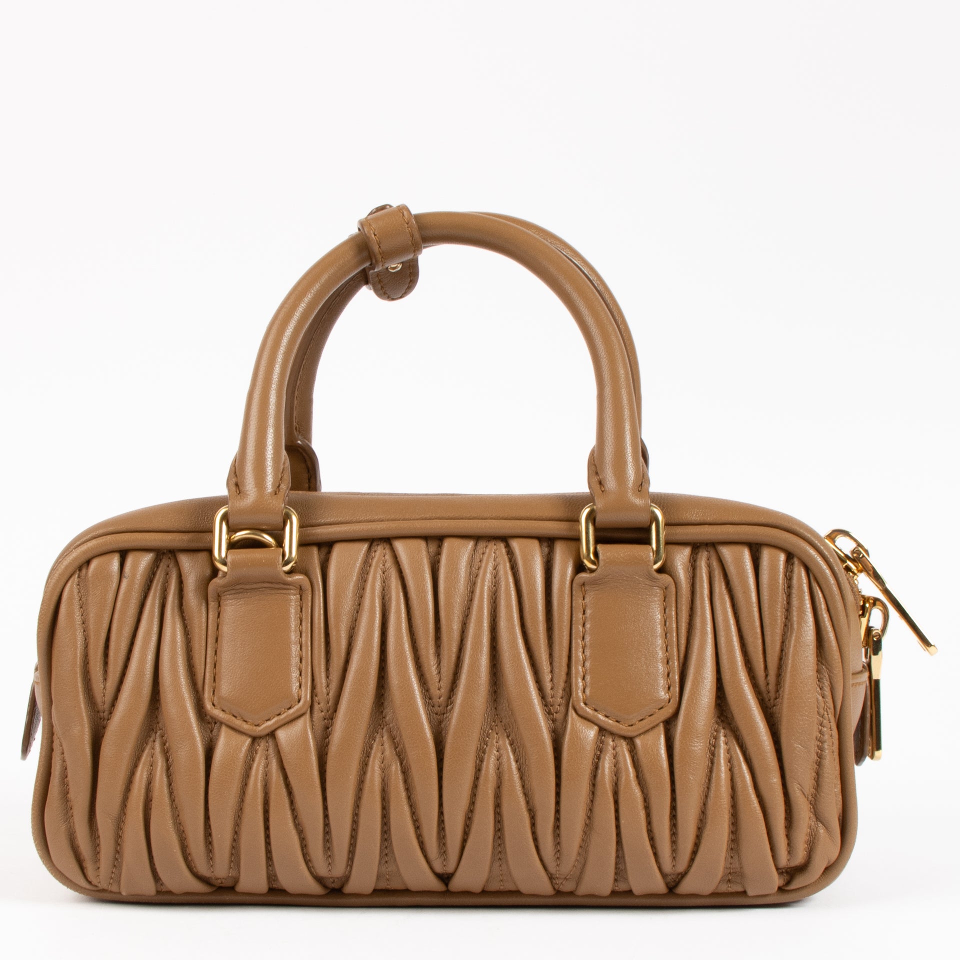 Miu Miu Caramel Matelasse Nappa Arcadie Bag