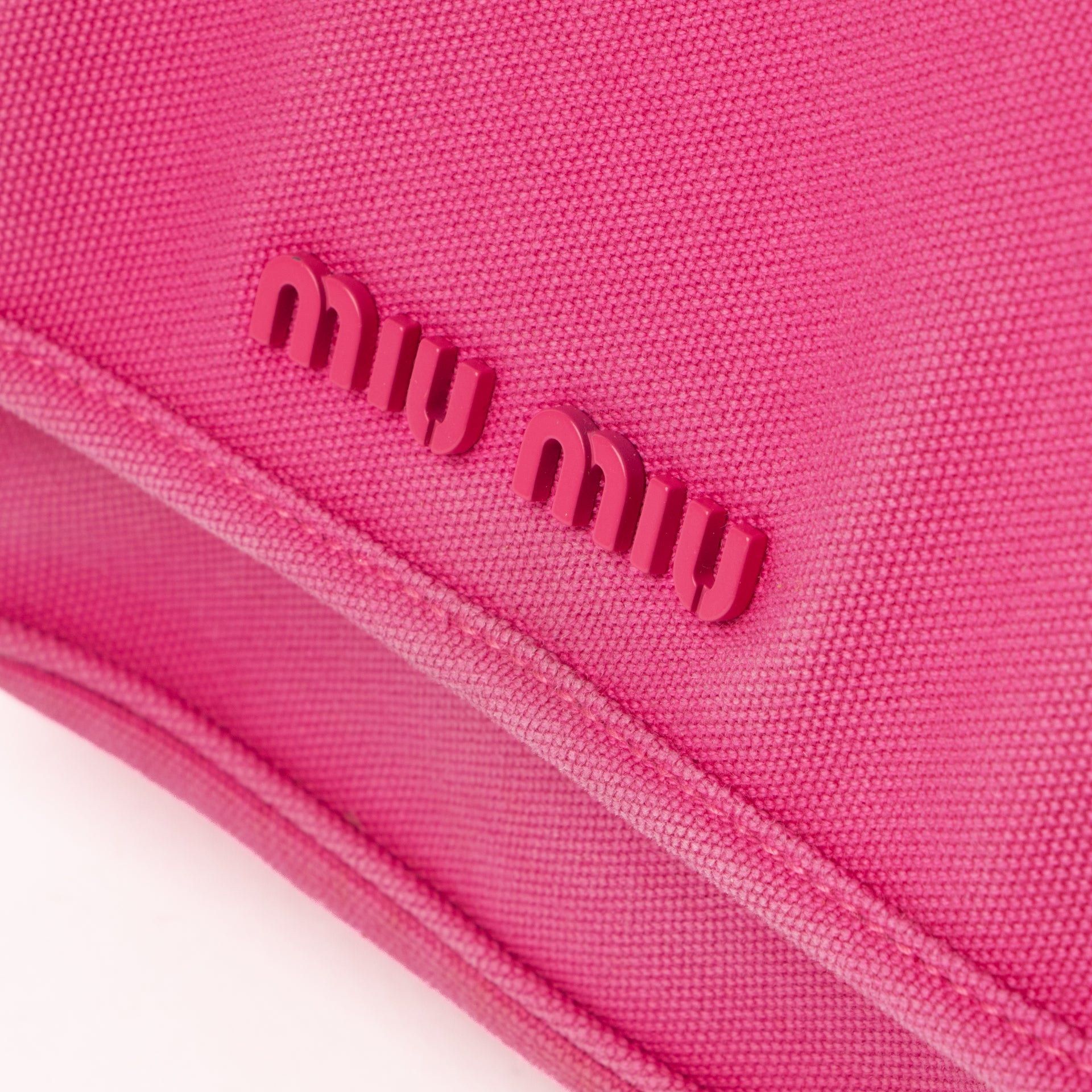 Miu Miu Pink Canapa Canvas Shoulder Bag