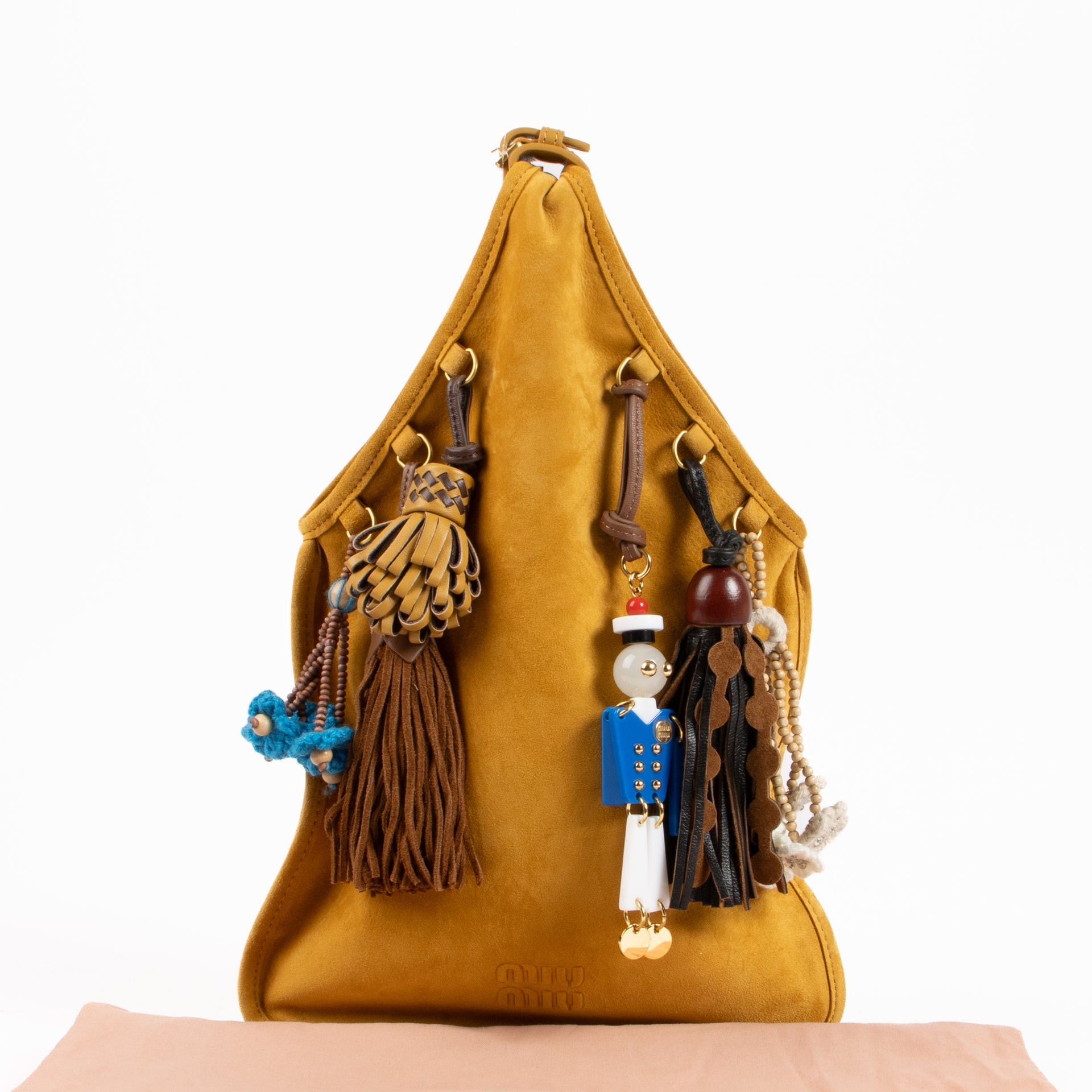 Miu Miu Orange Suede Trick Tote Bag