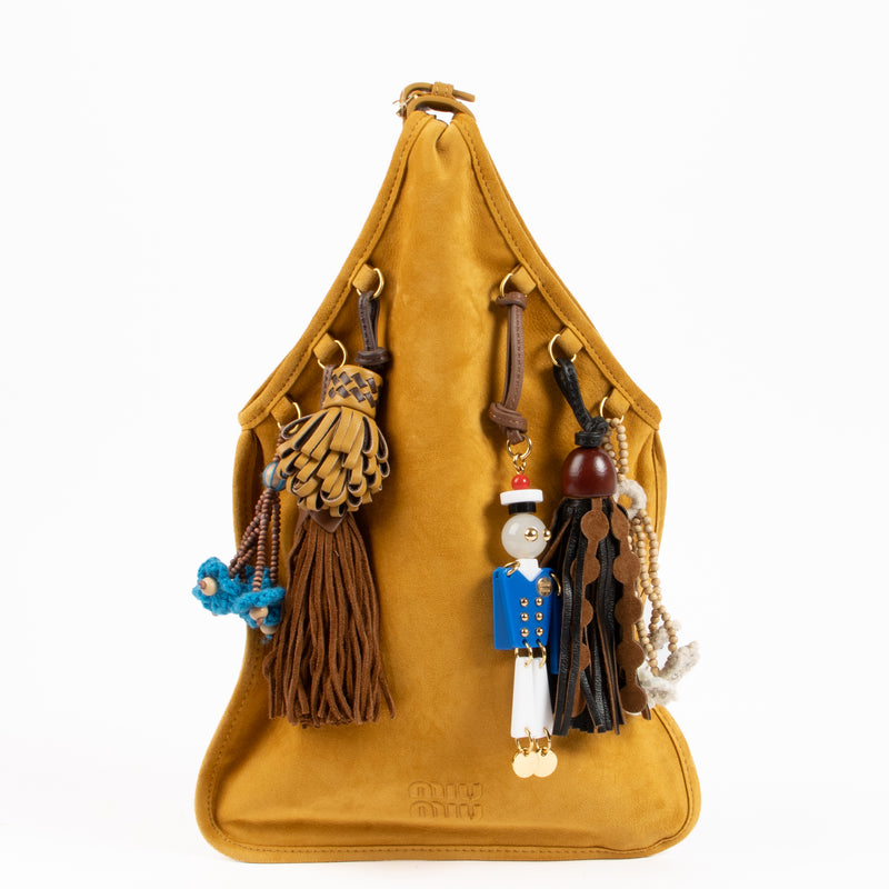Miu Miu Orange Suede Trick Tote Bag