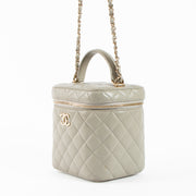 Shop the 100% authentic Chanel Grey Lambskin Trendy CC Vanity Case Bag second hand on Labellov.com!