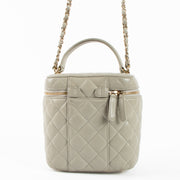Shop the 100% authentic Chanel Grey Lambskin Trendy CC Vanity Case Bag second hand on Labellov.com!