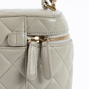 Shop the 100% authentic Chanel Grey Lambskin Trendy CC Vanity Case Bag second hand on Labellov.com!