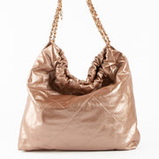 Shop the authentic Chanel Rose Gold Calfskin Chanel 22 Large Bag second hand on Labellov.com!