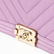 Shop this 100% authentic Chanel Boy Medium Purple Caviar Bag at Labellov.com