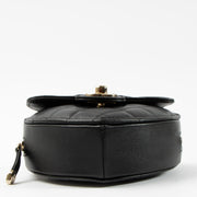Shop this authentic Chanel Black Quilted Lambskin CC In Love Heart Clutch With Chain pre-loved on labellov.com