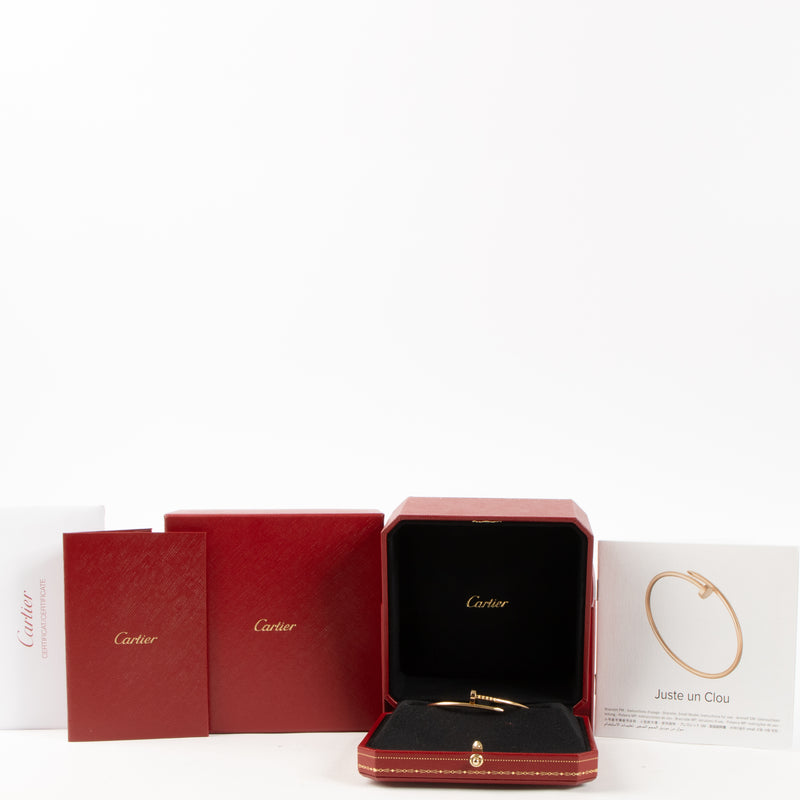 Shop this authentic luxury Cartier Rose Gold Juste un Clou Small Bracelet Pre-Loved on Labellov.com