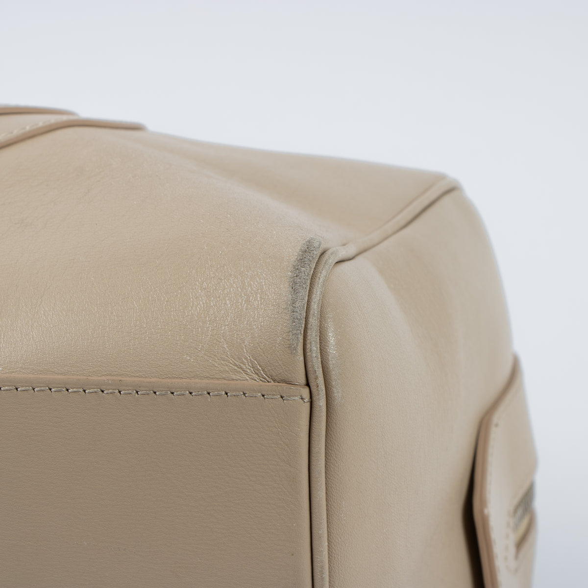 Shop this authentic Delvaux Sand Allure Louise Boston Bag pre-loved on Labellov.com