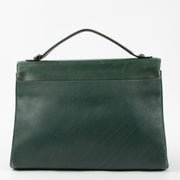 Show this authentic Delvaux Green Leather Brillant Briefcase pre-loved on Labellov.com