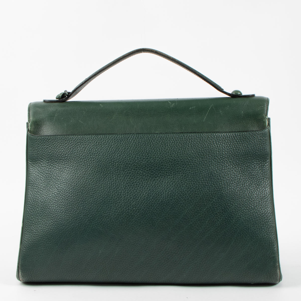 Show this authentic Delvaux Green Leather Brillant Briefcase pre-loved on Labellov.com