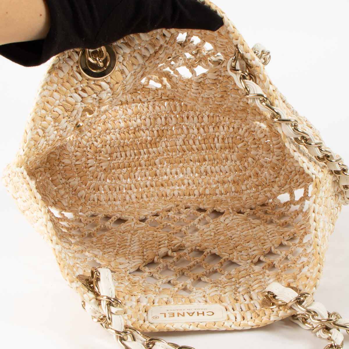 Shop this authentic luxury Chanel 24M Coco Beach Beige Raffia Small Shopping Bag pre-loved by Labellov.com