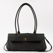 Shop this authentic luxury Chanel 26S Black Grained Calfskin Small Urban Essential East West Shopping Tote Bag Pre-Loved on Labellov.com