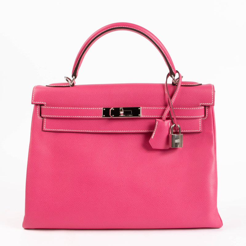 Hermès Kelly 32 Candy Collection Rose Tyrien/Rubis Epsom PHW