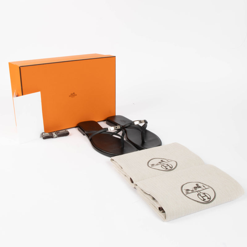 Hermès Black Miss Sandals Size 39
