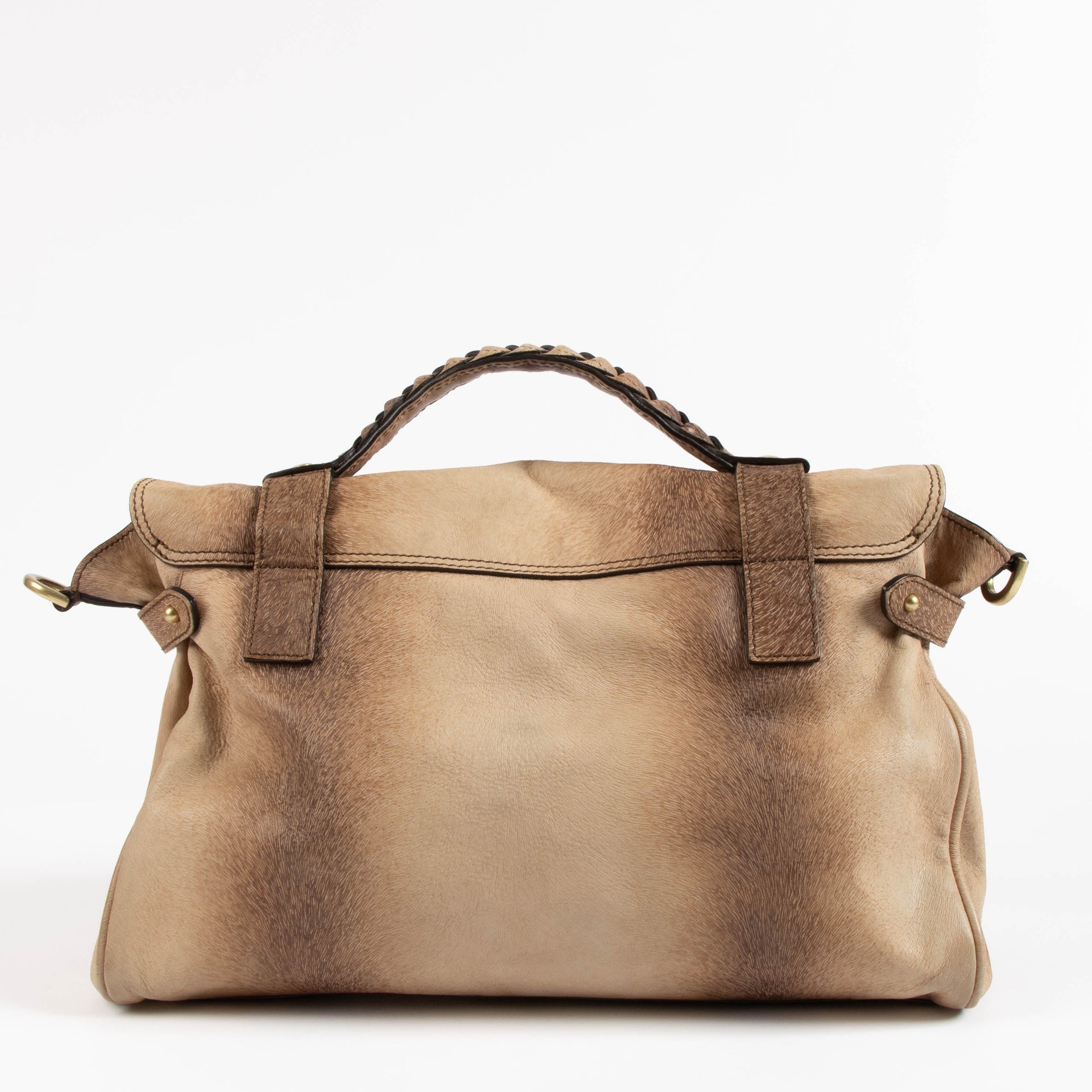 Mulberry Furry Print Bark Brown Alexia Bag