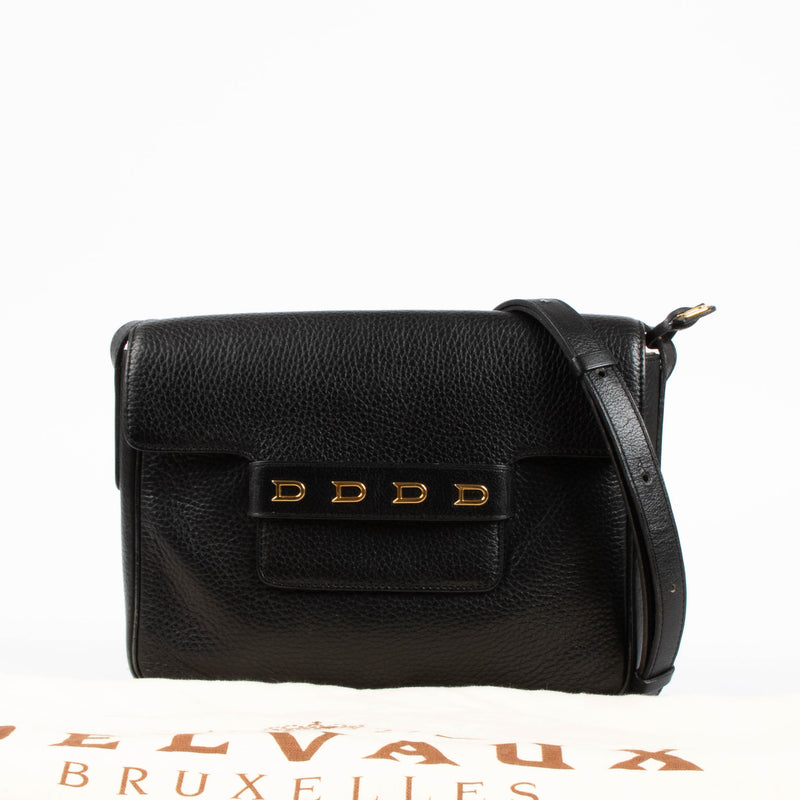 Shop the authentic Delvaux Vintage Black Leather Frimaire Crossbody Bag second hand on Labellov.com