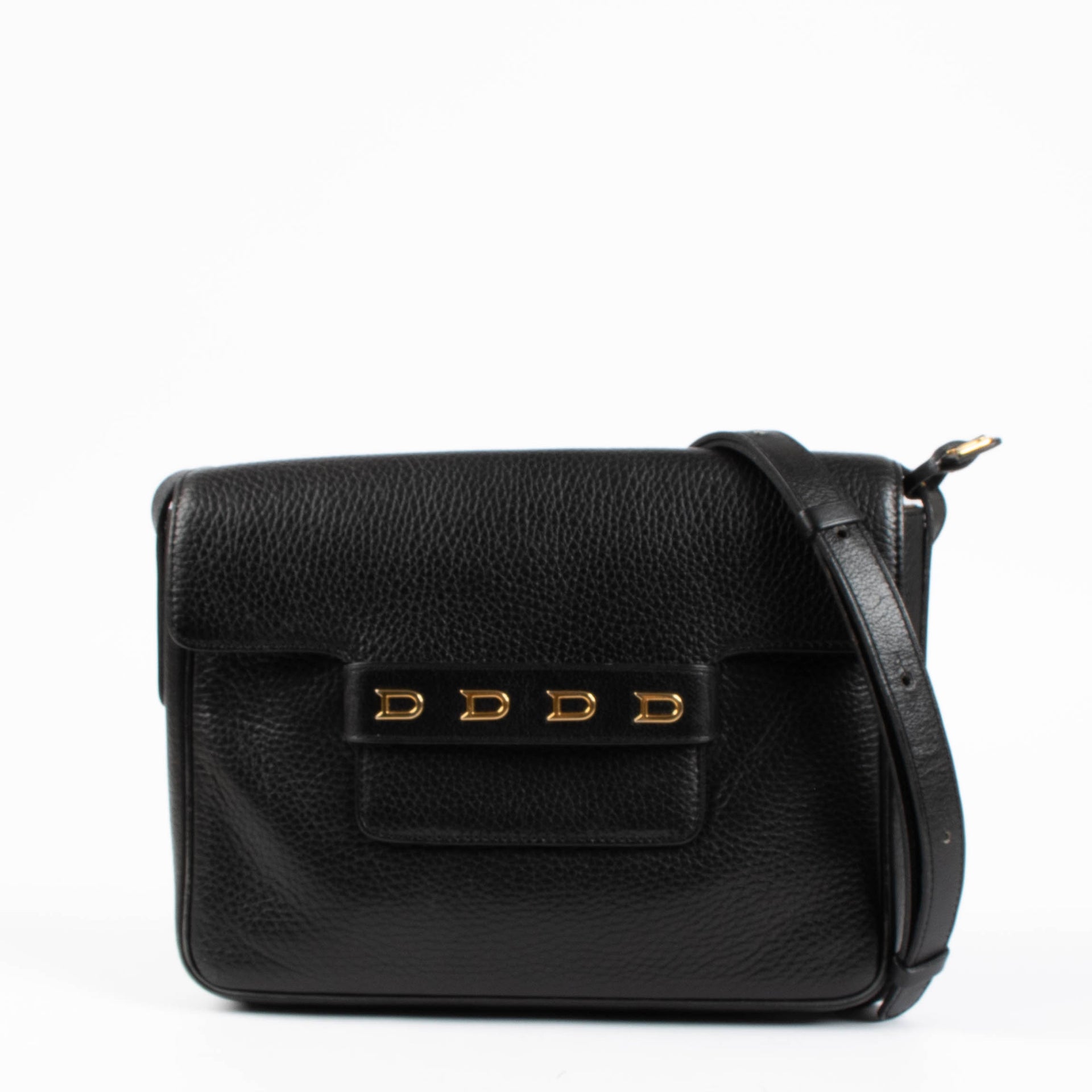 Shop the authentic Delvaux Vintage Black Leather Frimaire Crossbody Bag second hand on Labellov.com