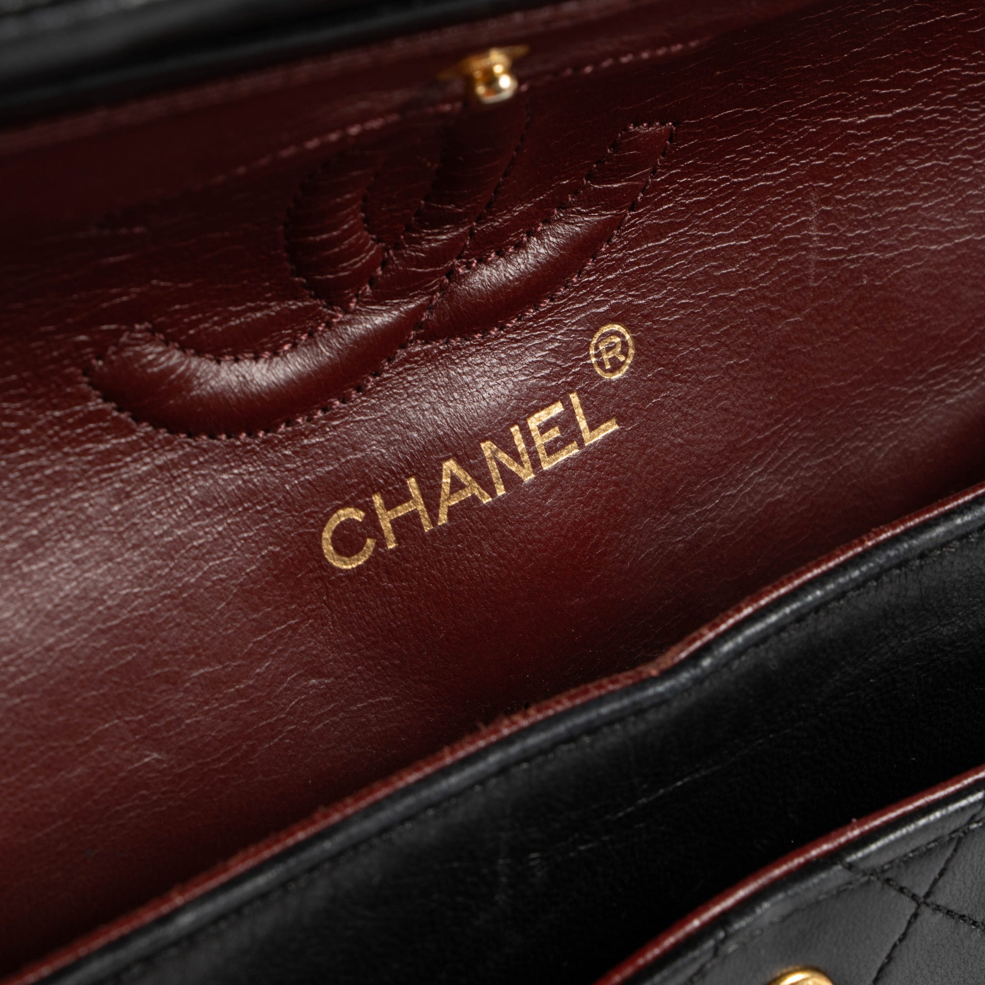 Chanel Vintage Small Classic Flap Black Lambskin Bag