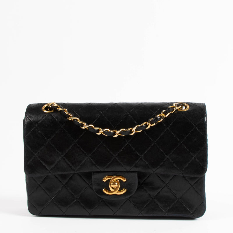Chanel Vintage Small Classic Flap Black Lambskin Bag