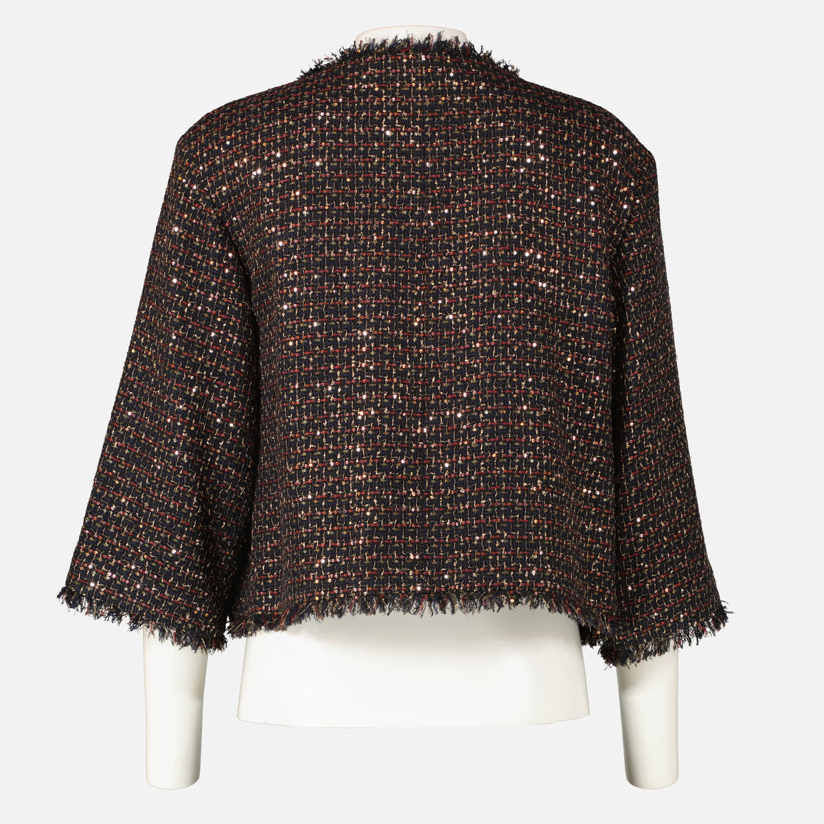 Shop this authentic Chanel 12A Paris-Bombay Black Tweed Jacket pre-loved on Labellov.com