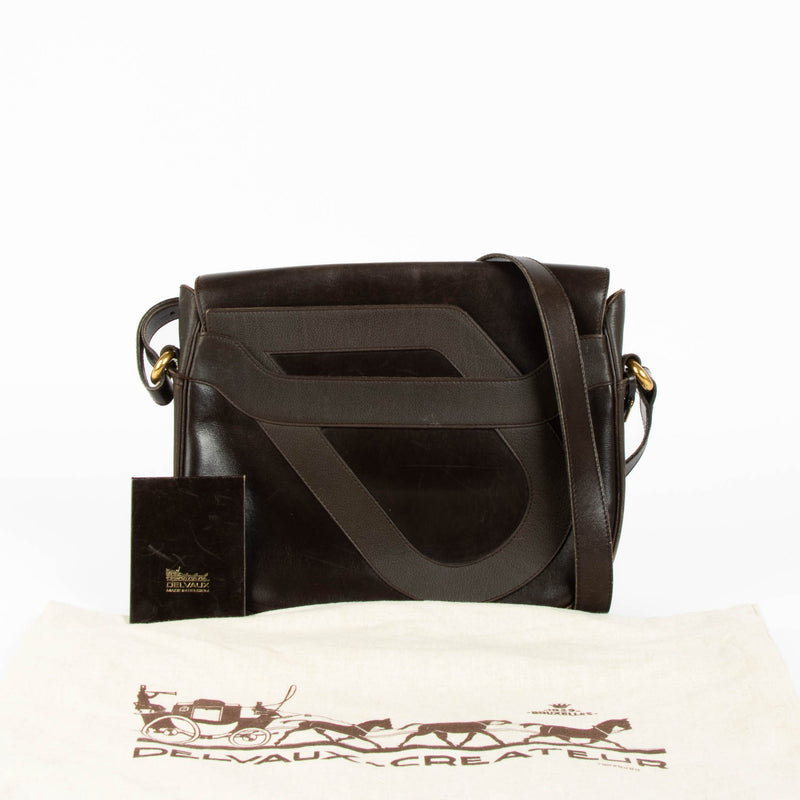 Shop the authentic Delvaux Brown Vintage Crossbody Bag second hand on Labellov.com