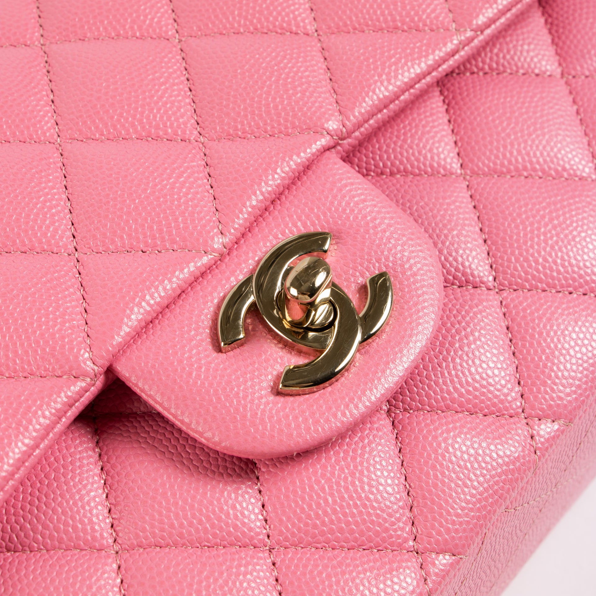 Shop the authentic Chanel Pink Caviar Medium Classic Flap Bag on Labellov.com !