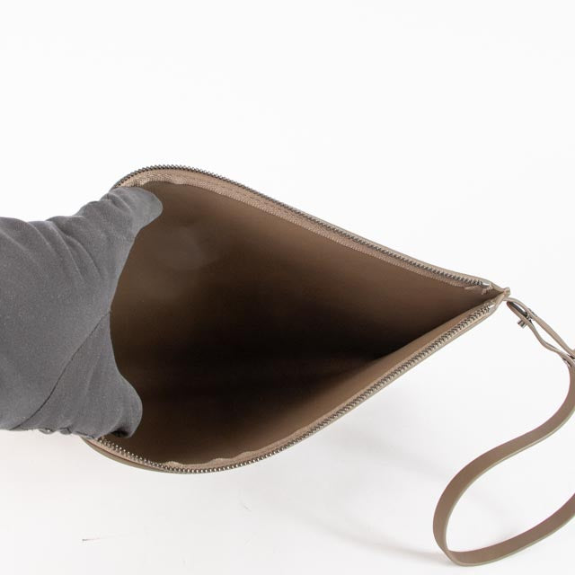 Brunello Cucinelli Taupe Zipped Clutch