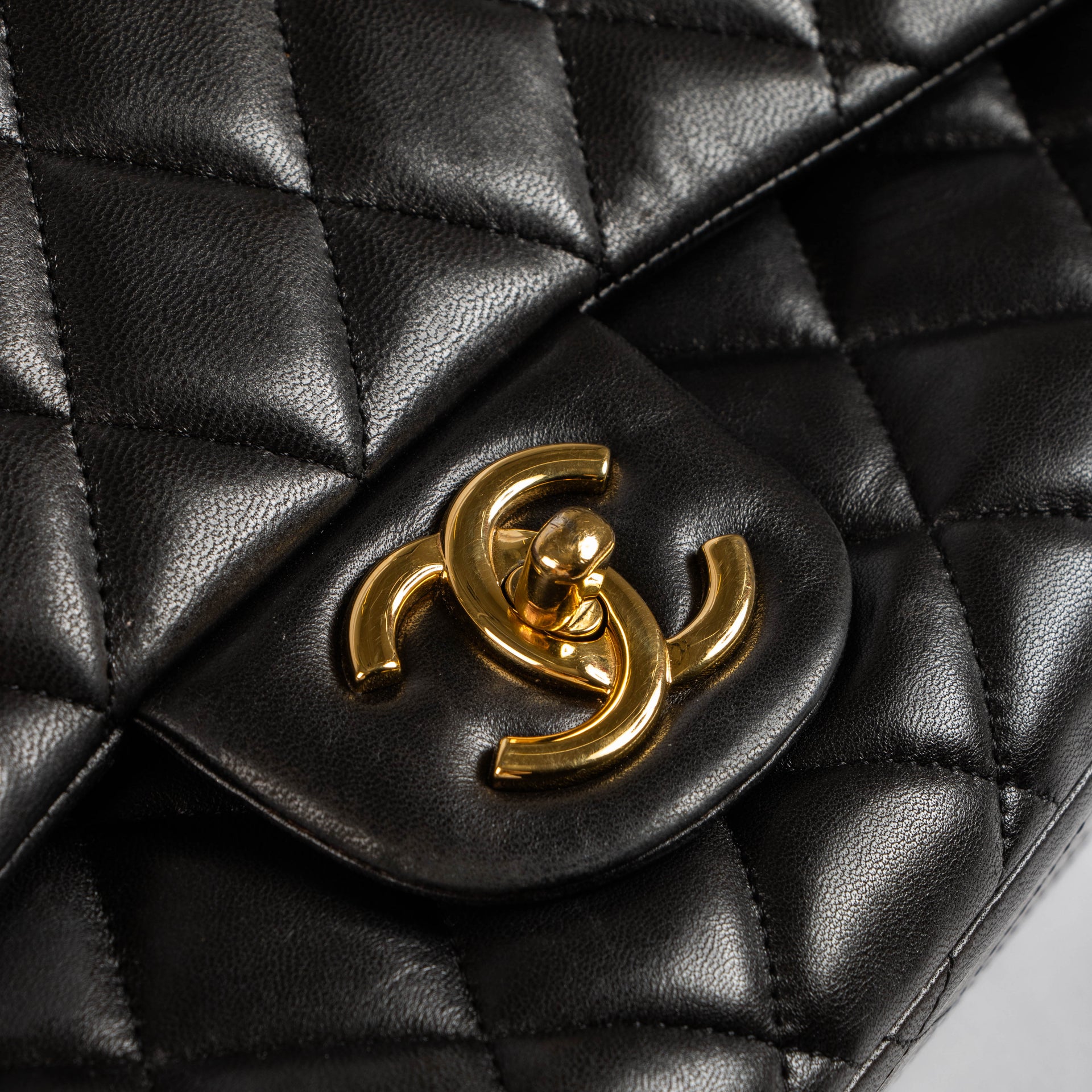 Chanel Black Lambskin Maxi Classic Flap Bag