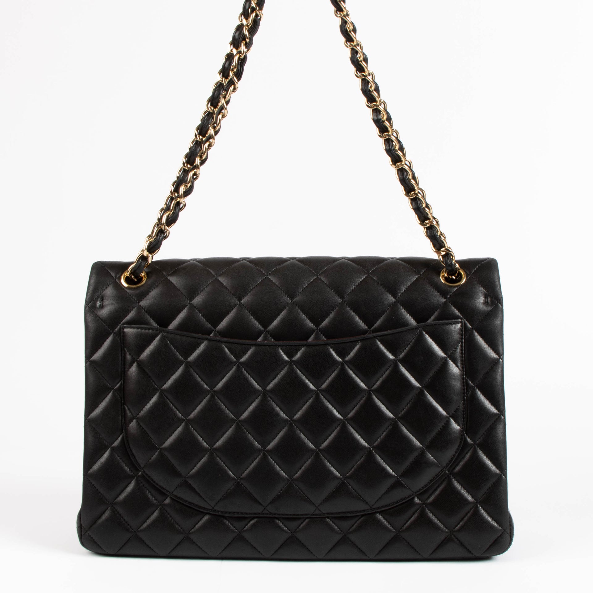 Chanel Black Lambskin Maxi Classic Flap Bag