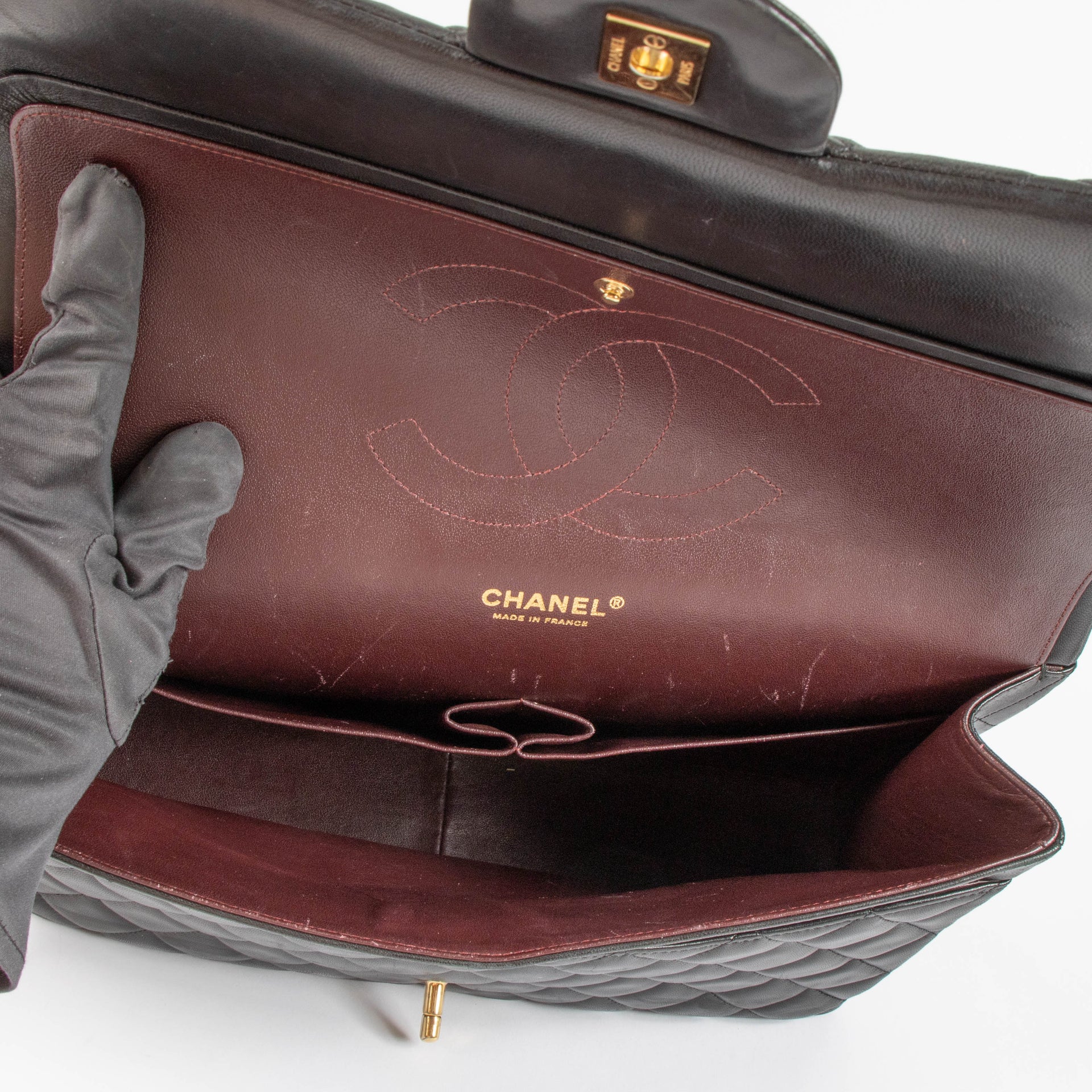 Chanel Black Lambskin Maxi Classic Flap Bag