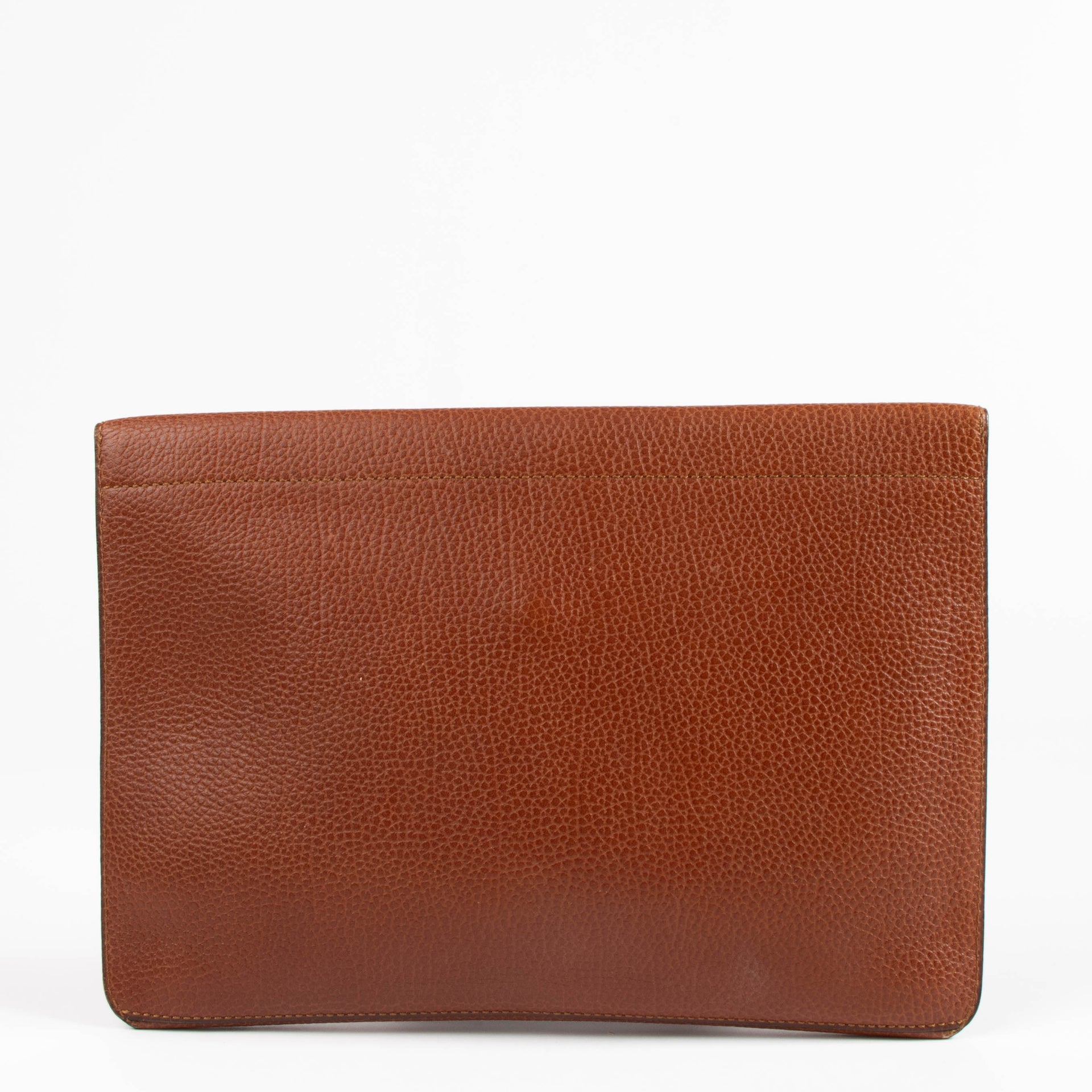Delvaux Cognac Fusee Envelop Clutch