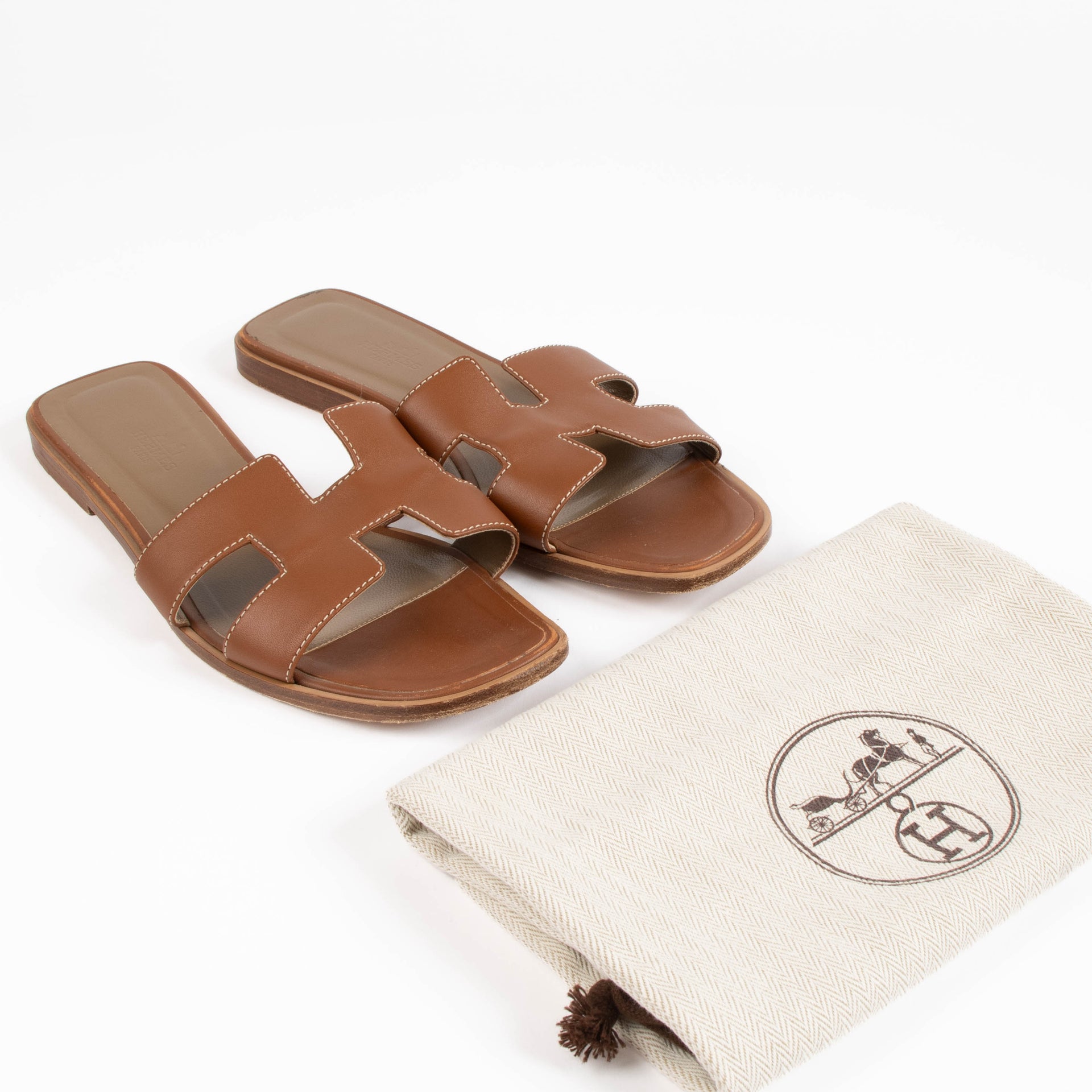 Hermes Gold Oran Sandals Size 39