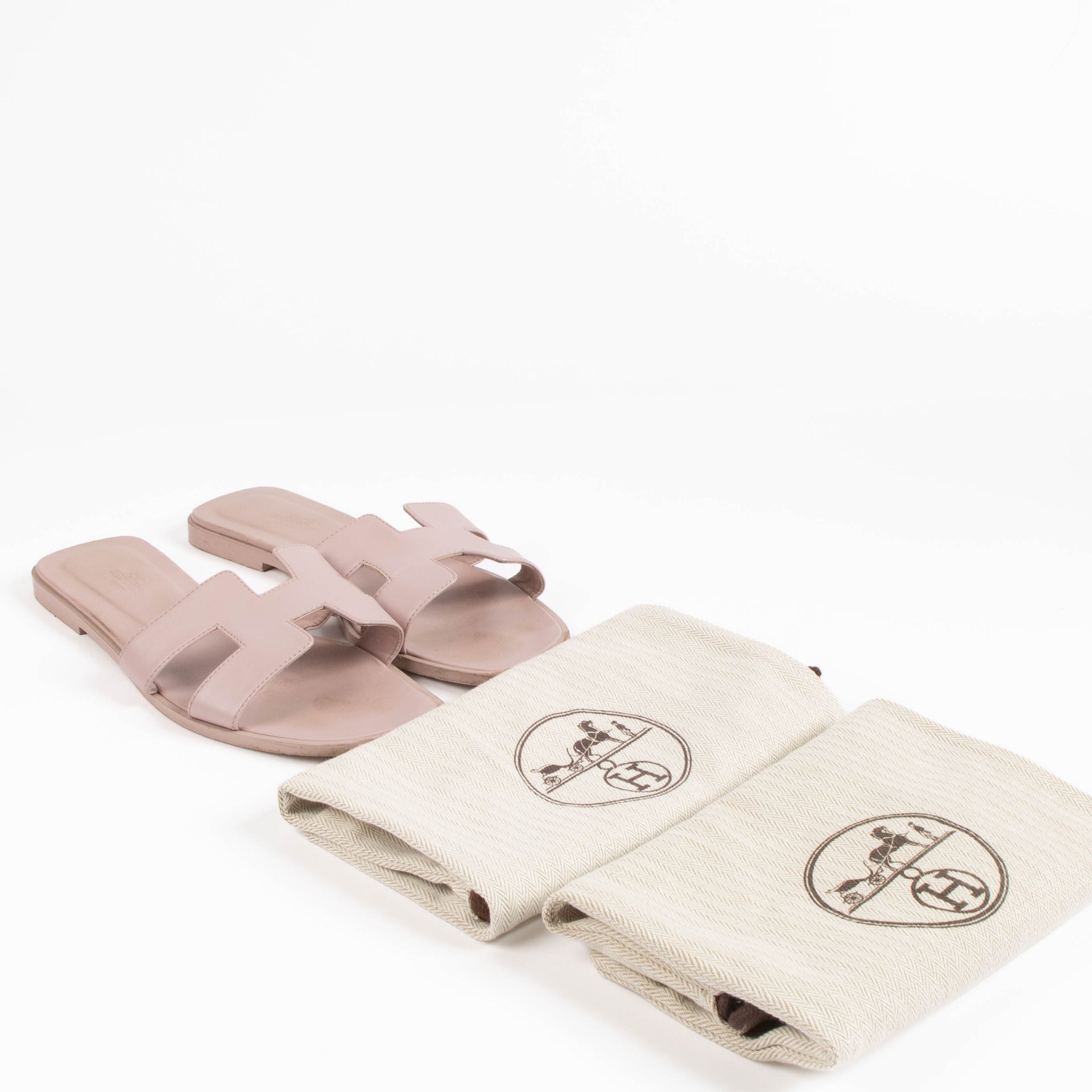 Hermes Pink Oran Sandals Size 40