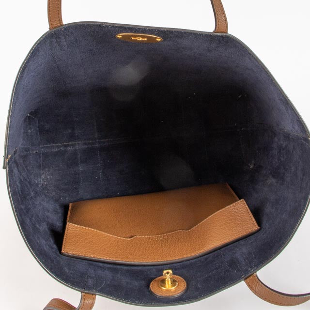 Mulberry Oak/Oxford Blue Small Classic Grain Bayswater Tote Bag