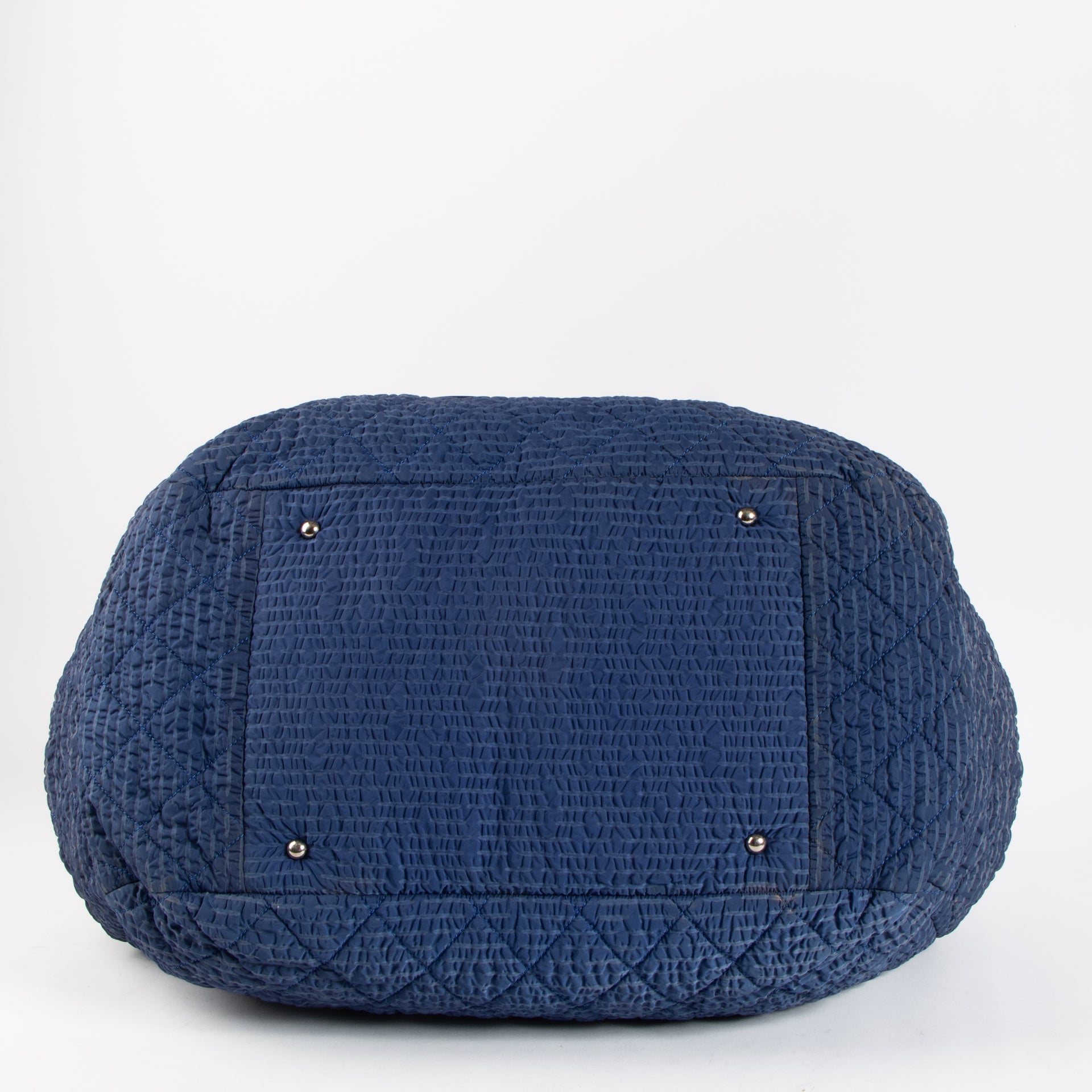 Shop the authentic Chanel Blue Quilted Cloquée Nylon Bubble Large Hobo Bag on Labellov.com !